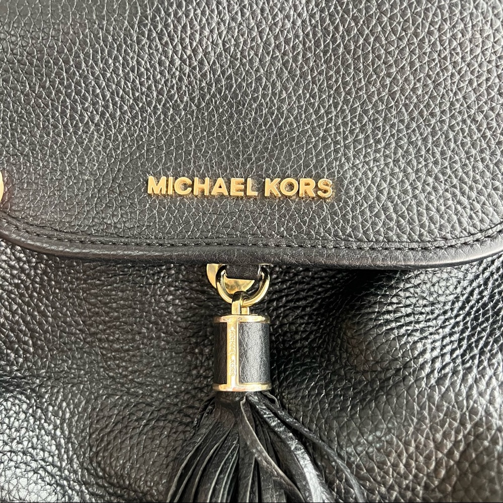 Michael Kors Black Pebbled Leather Backpack - Picture 4 of 6